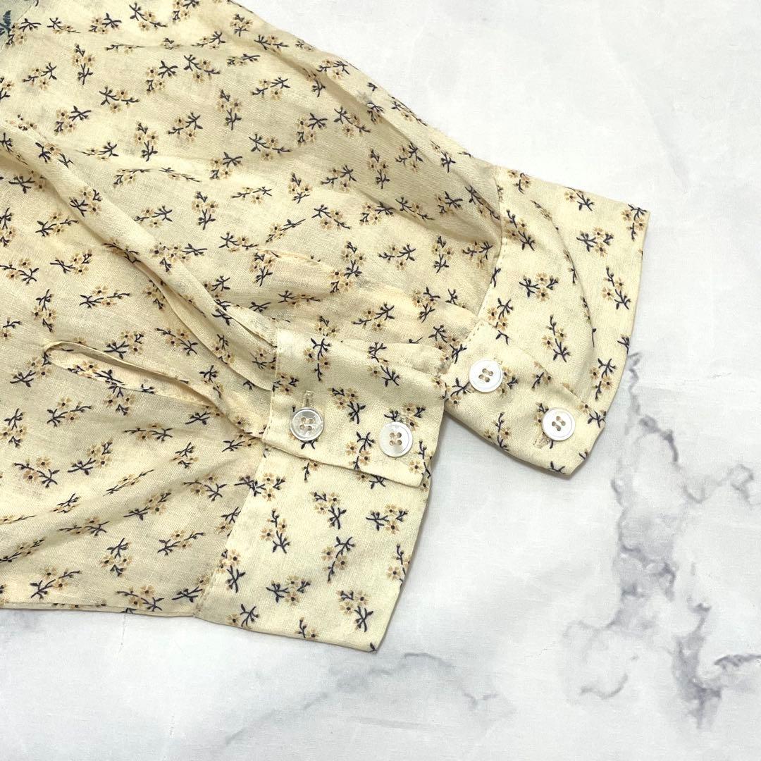 シーニューヨーク リネン100% 花柄 パッチワーク ロングワンピース S