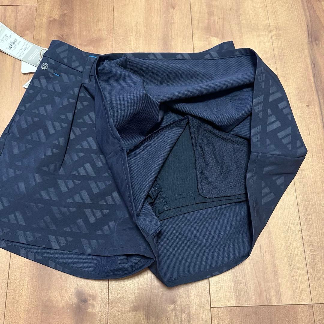 【新品S】シアサッカーポロシャツ　キュロット　セットアップ ネイビー　春夏