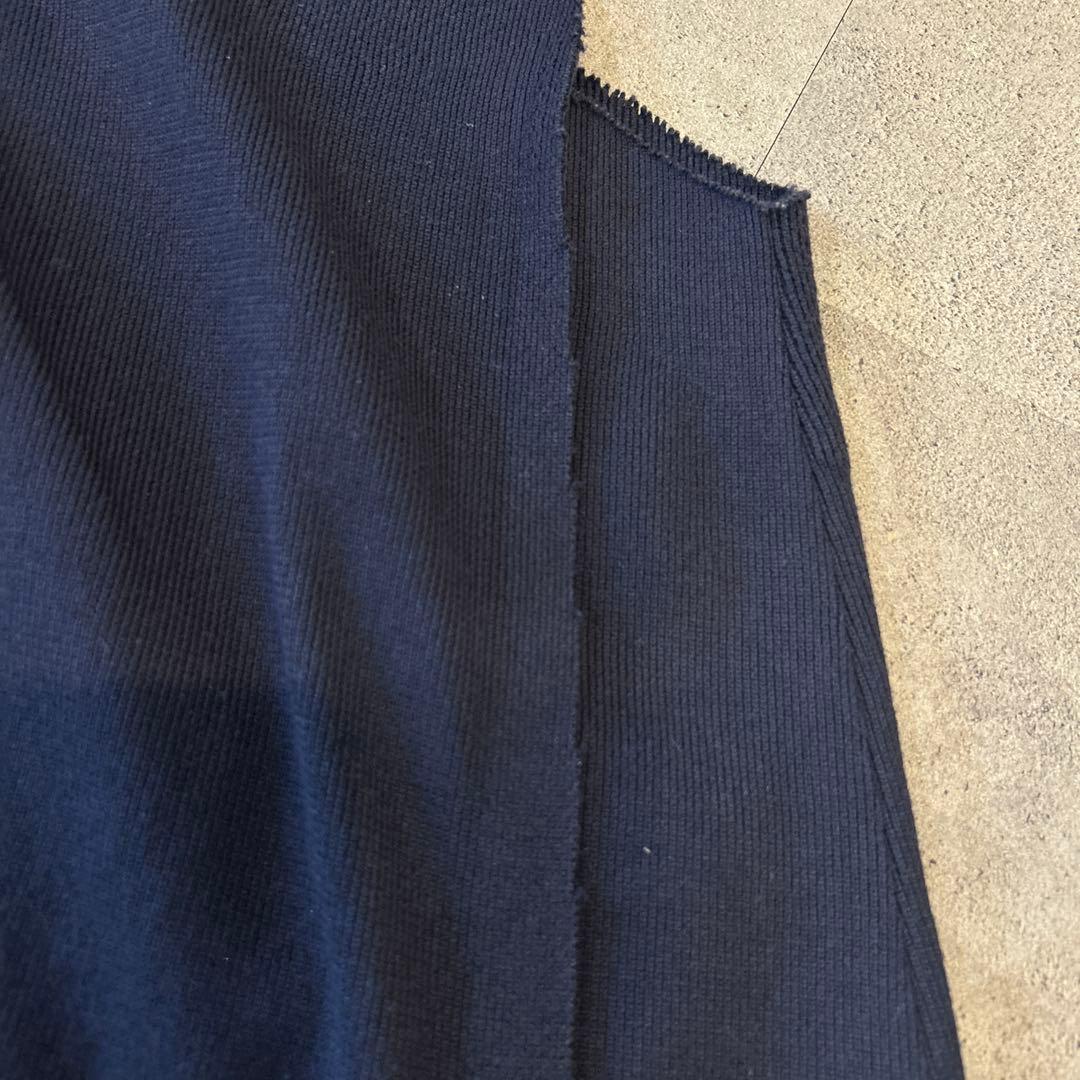 美品✨イッセイミヤケ Vネック ロング ジレ カットオフ ワンボタン コットン