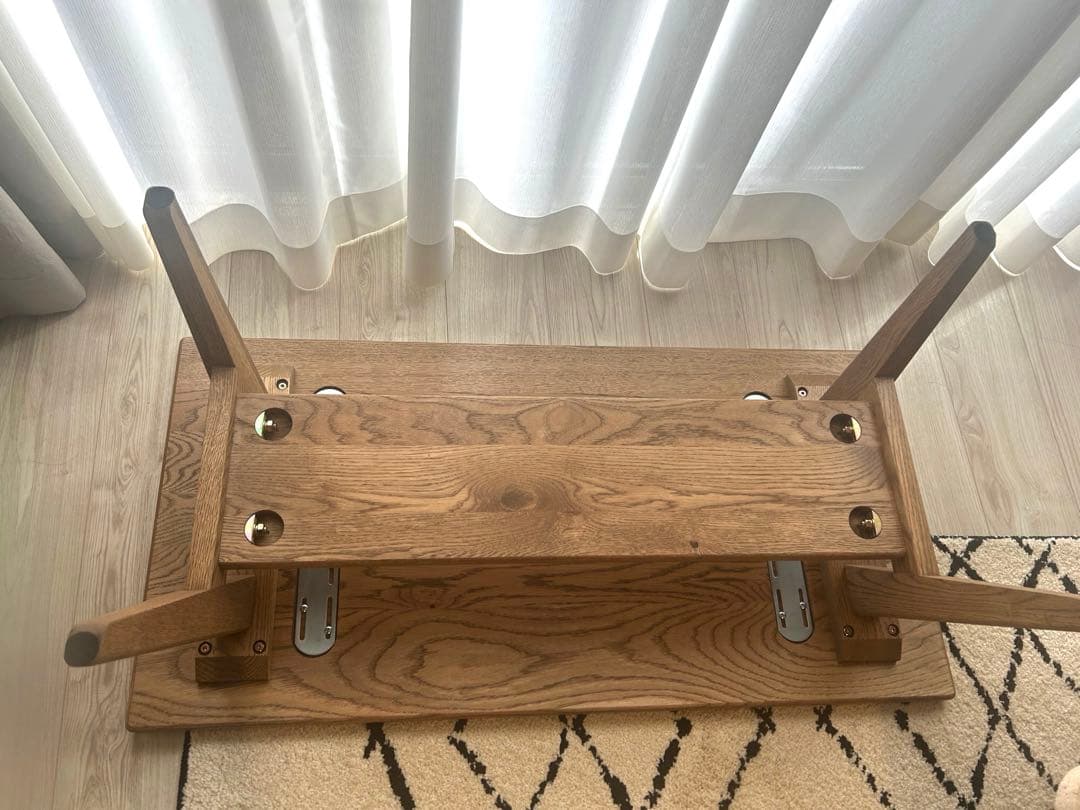 【極美品】unico アディ 木製長方形ローテーブル ノベルティ付