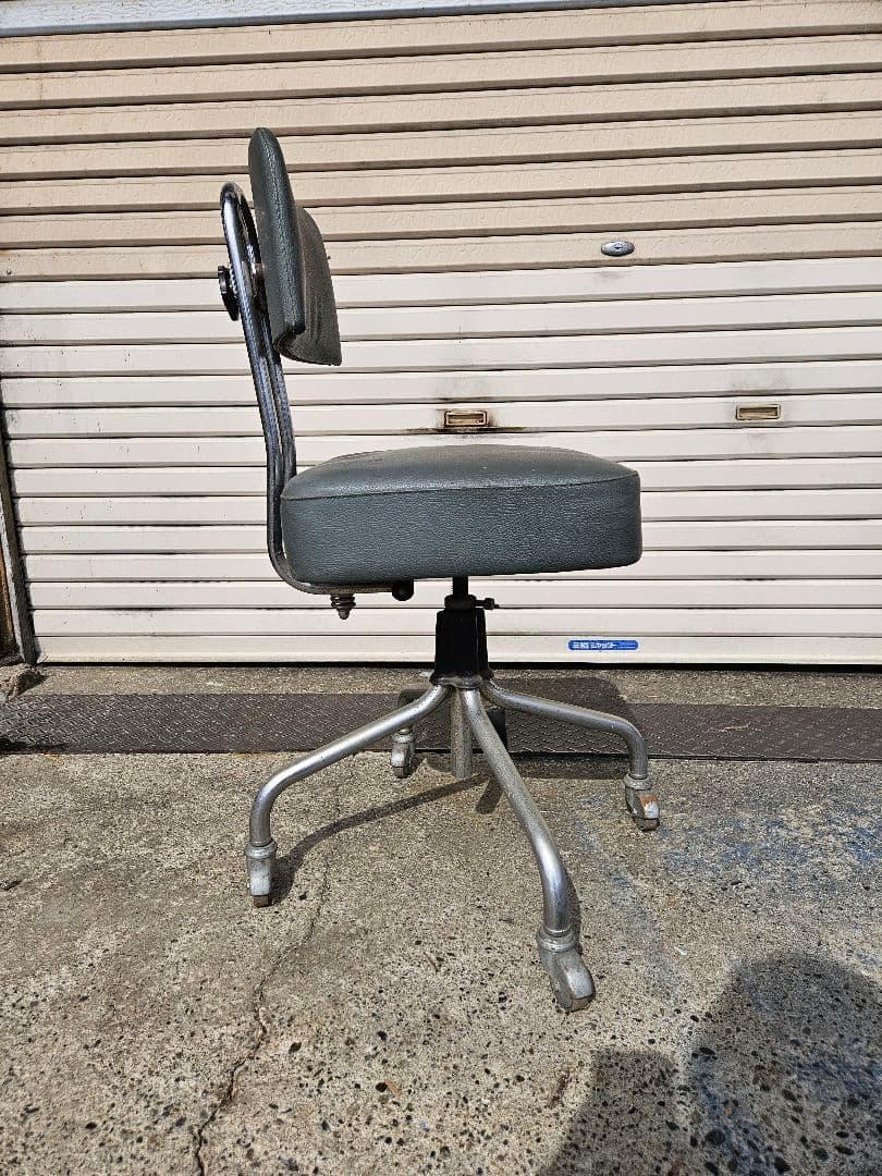 フランスヴィンテージ デスクチェア インダストリアル 回転椅子 昇降