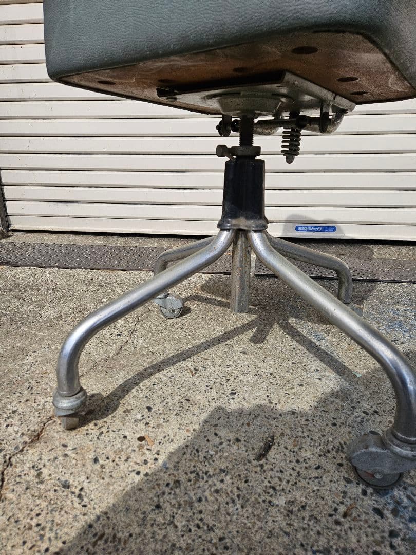 フランスヴィンテージ デスクチェア インダストリアル 回転椅子 昇降