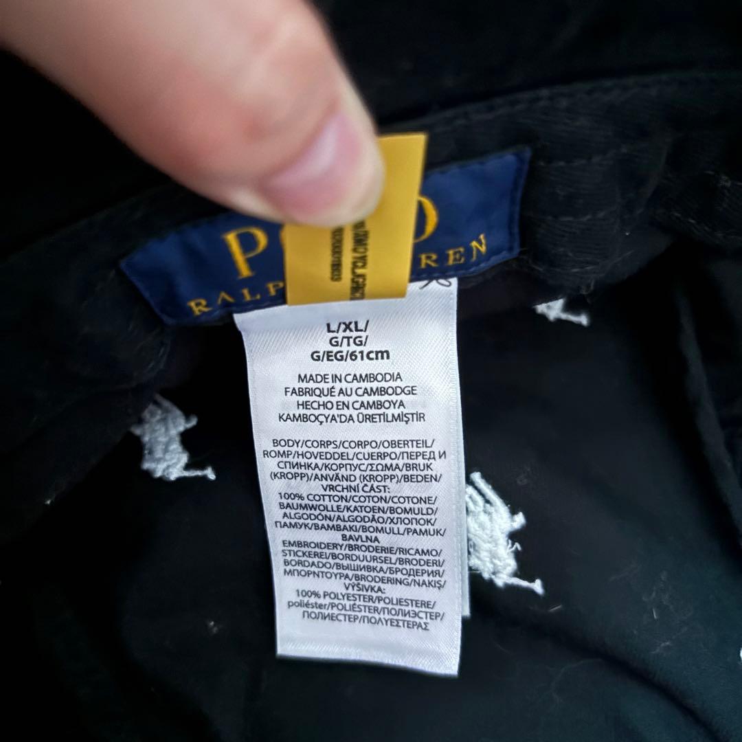 ポロラルフローレン　刺繍　黒 バケハ　バケットハット