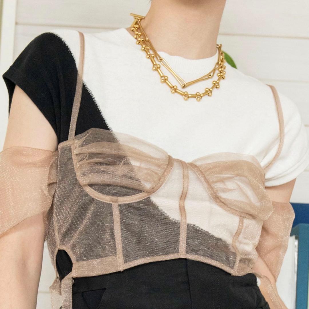 maison special チュールオフショルダービスチェ