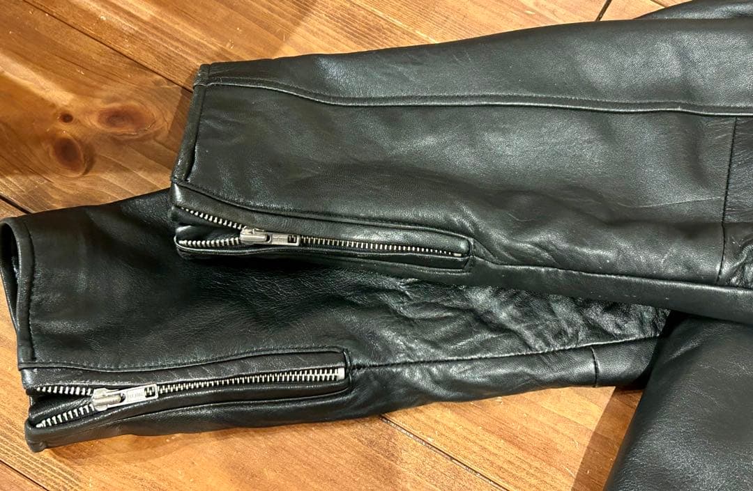 マルボロ　ブラック　レザージャケット　羊革　革ジャン　ビンテージ