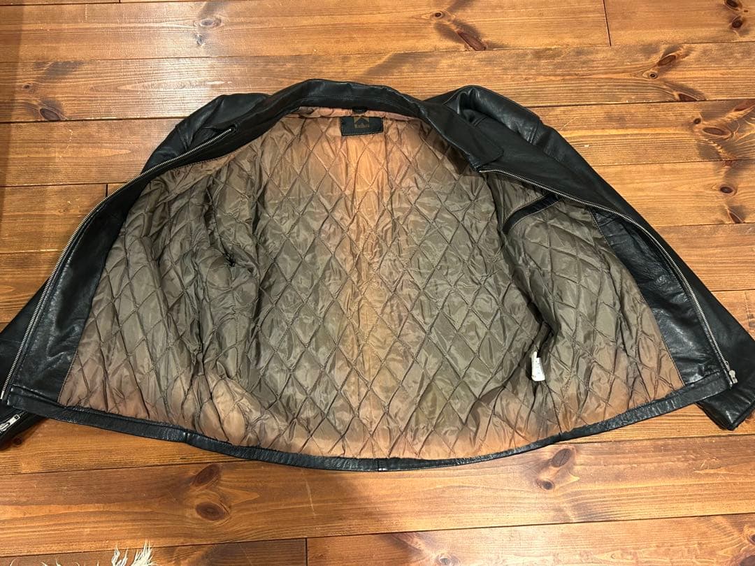 マルボロ　ブラック　レザージャケット　羊革　革ジャン　ビンテージ