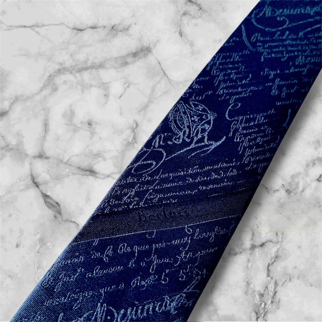 ✨未使用✨大人気即完売品✨ベルルッティ　カリグラフィー　ネイビー　ネクタイ