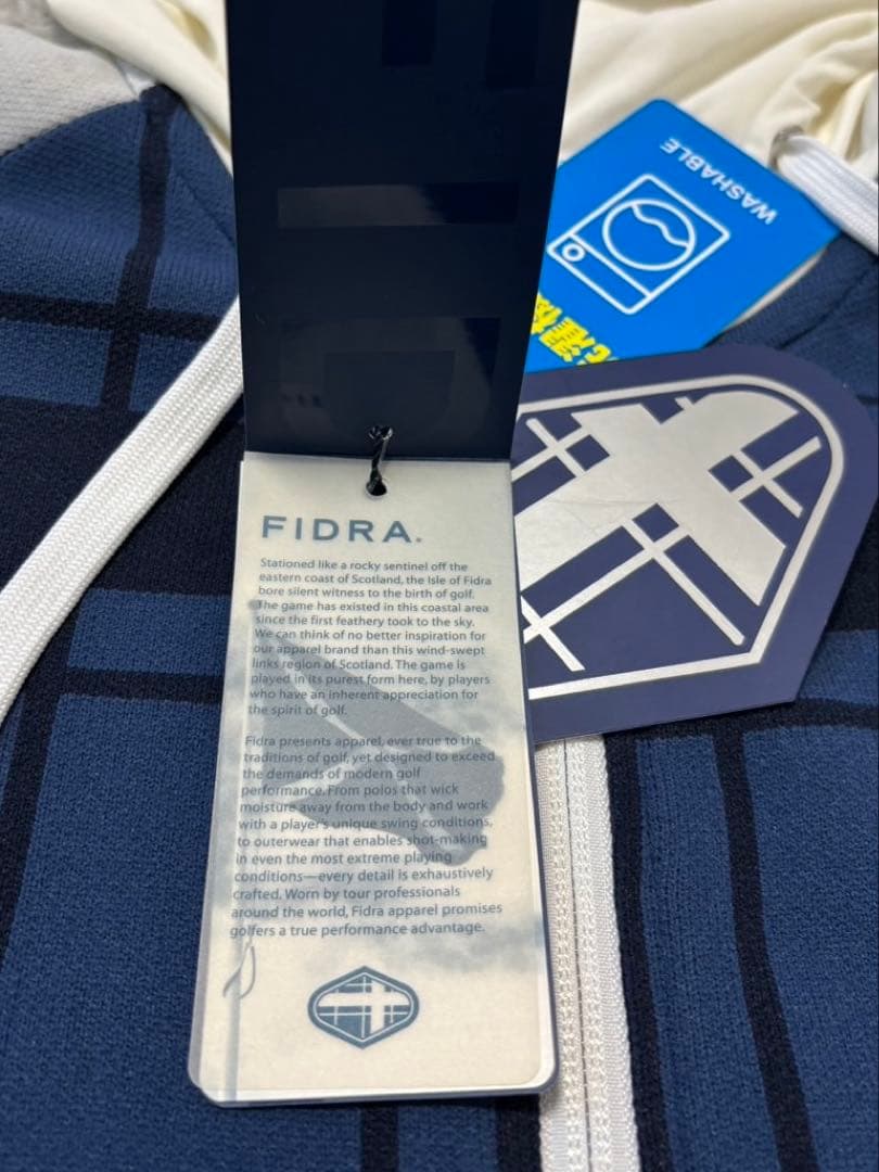 新品 フィドラ FIDRA ニットパーカー フルジップ フード付き ネイビー M