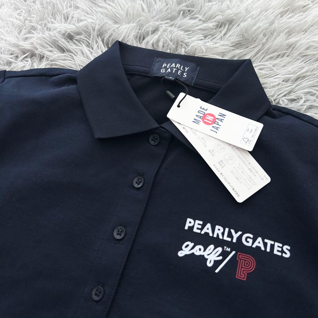 新品　パーリーゲイツ　PEARLY GATES 半袖ポロシャツ　ネイビー　1
