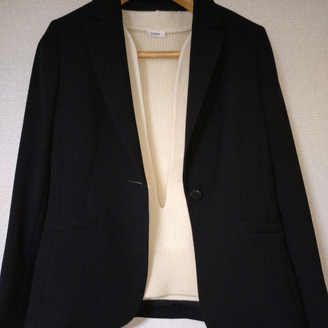 【新品・未使用】 LOEFF ウールヤーン 畔編 スリットネック ベスト