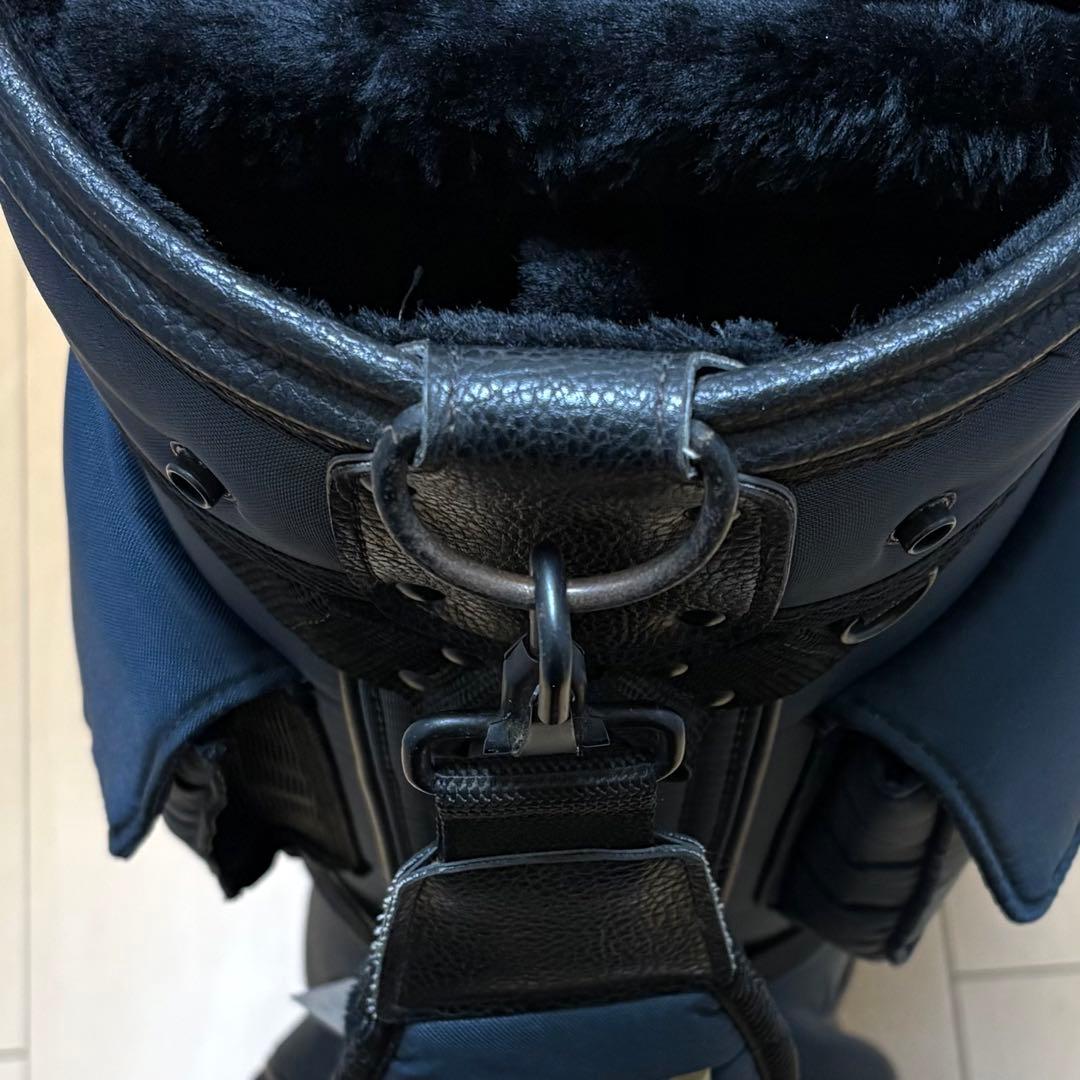 PEARLY GATES キャディバッグ ロゴ 刺繍 2way ネイビー