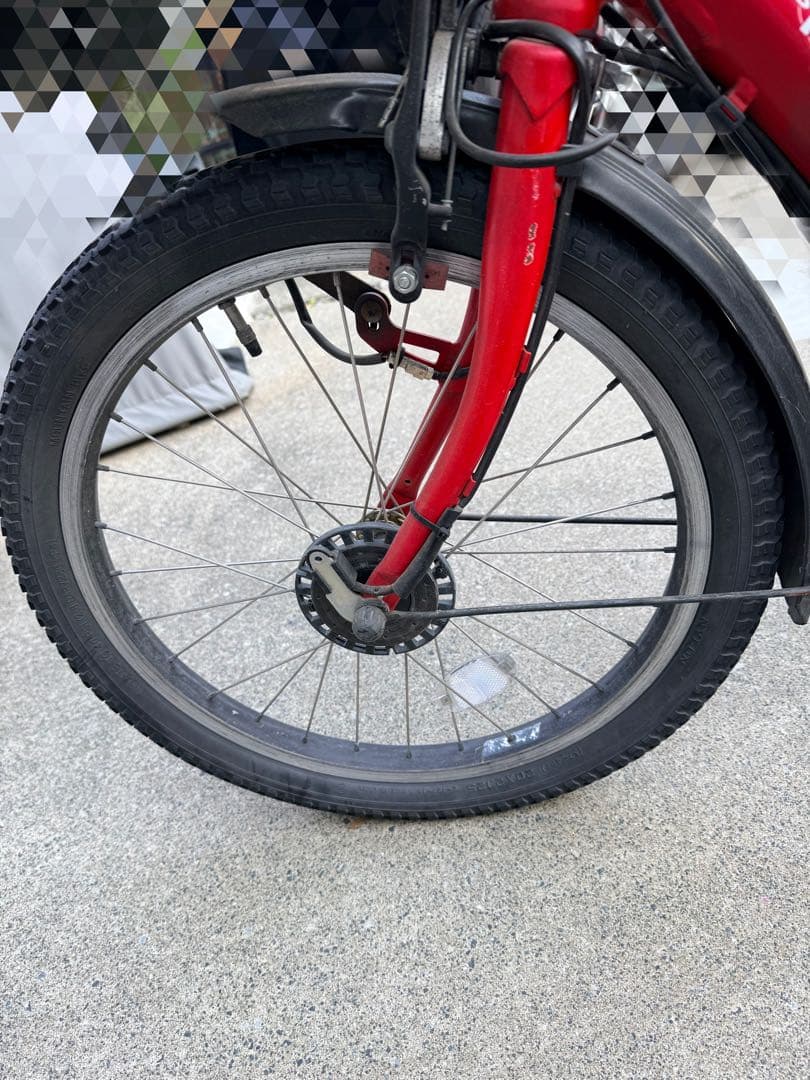 赤 電動アシスト自転車 チャイルドシート付き