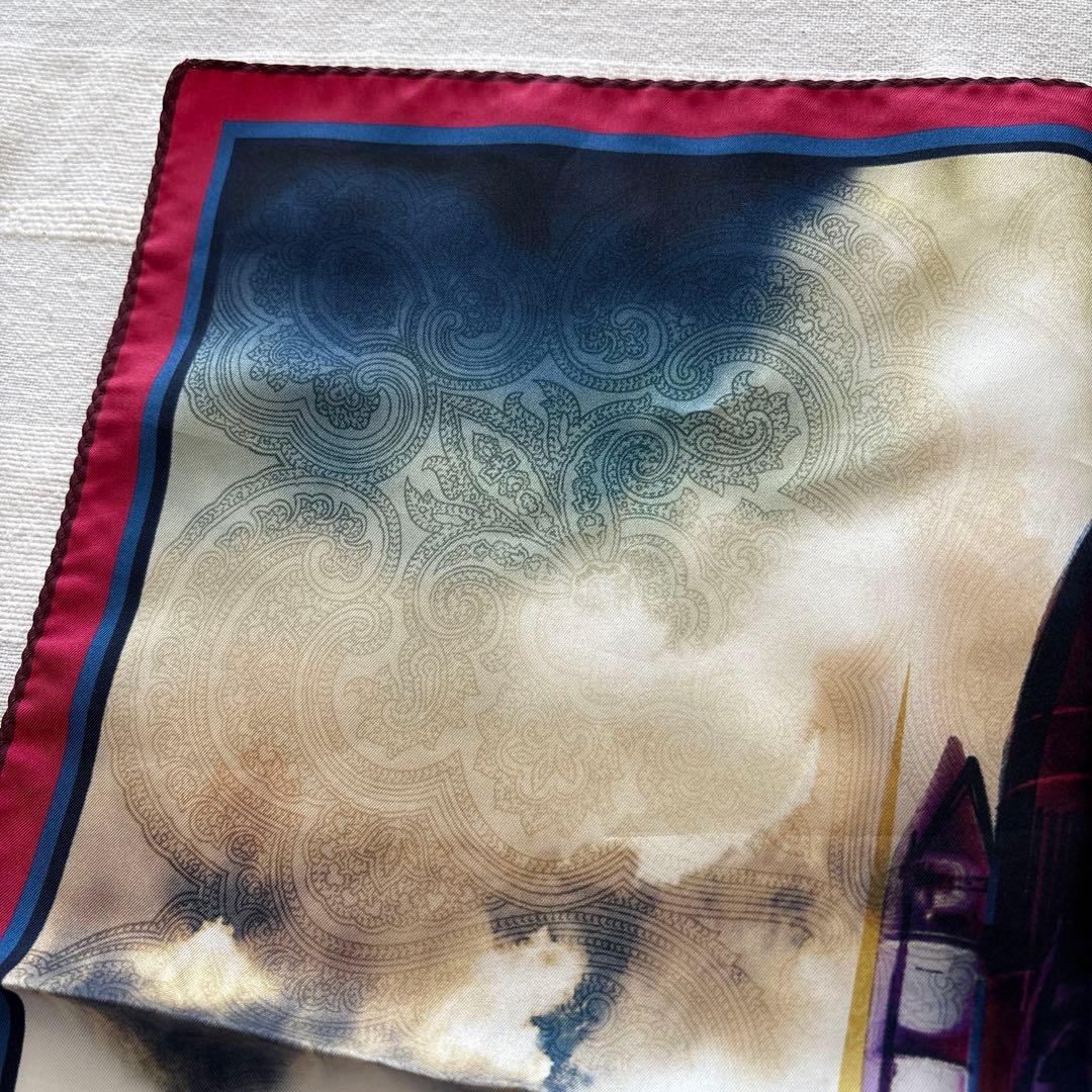 エトロ　シルク　ポケットチーフ　スペースシャトル　ETRO ミニスカーフ