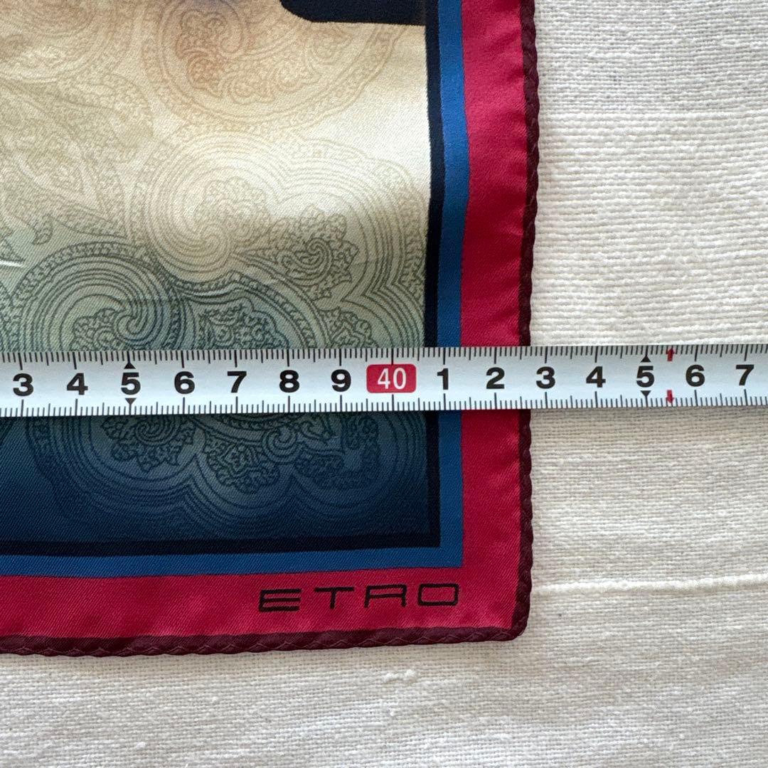 エトロ　シルク　ポケットチーフ　スペースシャトル　ETRO ミニスカーフ