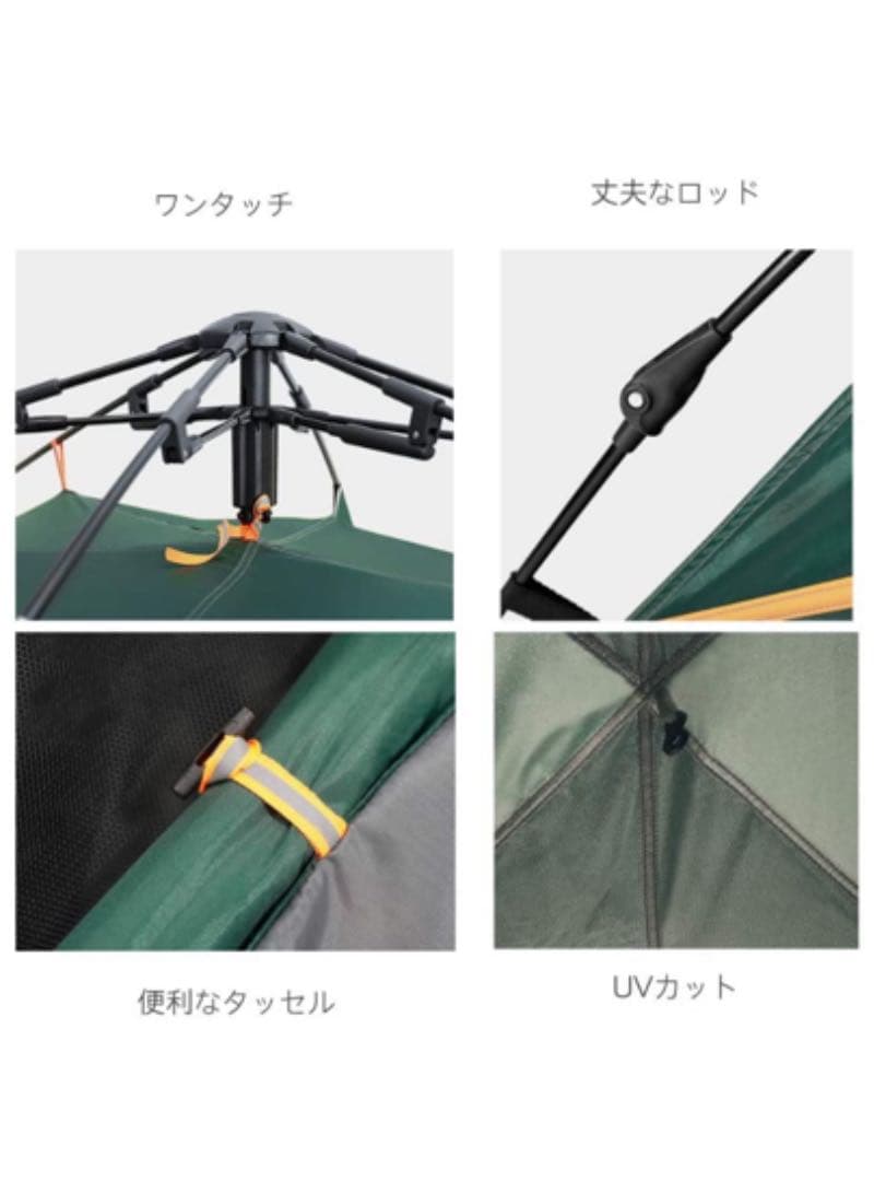 自動式テント 防水 防雨 日焼け止め 二重層構造 ブルー 2個セット