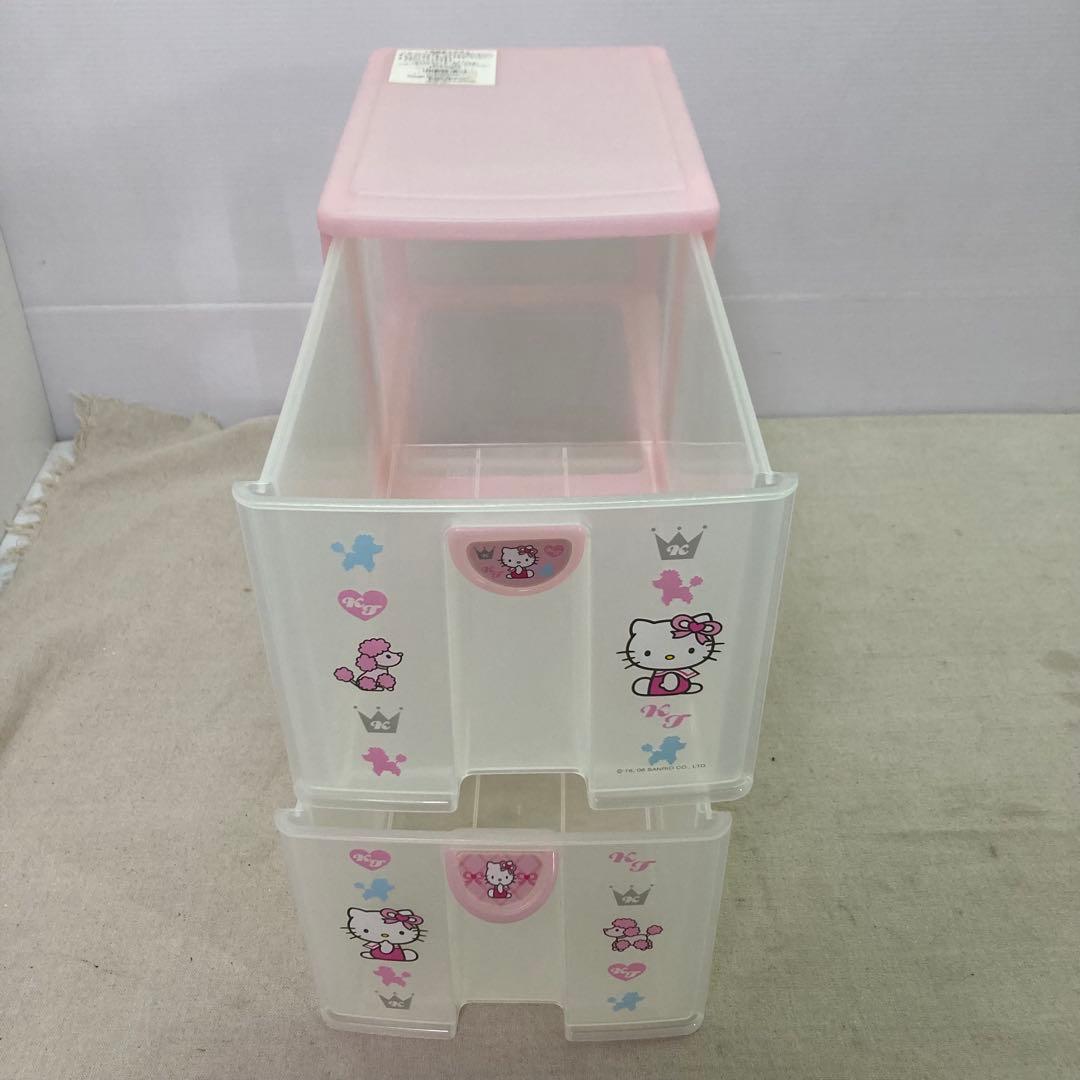 【2006年製★レア】ハローキティ　クリアチェスト　２段　引き出し　サンリオ