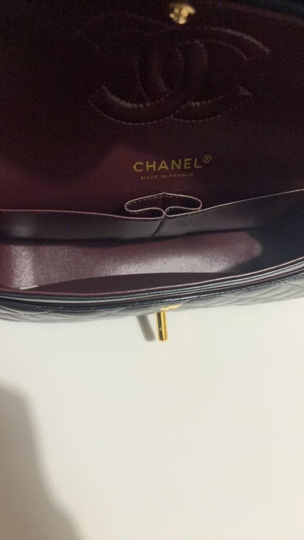 両面23 Wフェイス チェーンショルダーバッグ ラム 黒 G金具