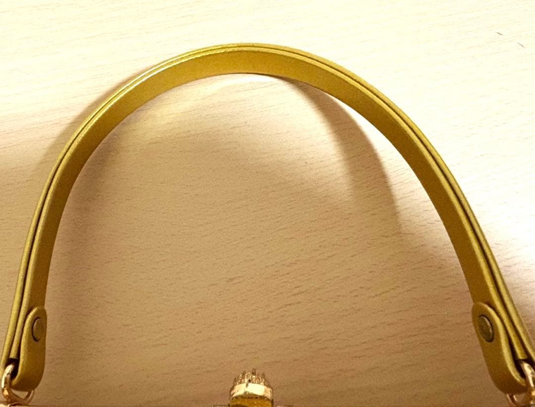 試着程度　和装バッグ＆草履セット　ゴールド　セルフサイズ調節可能