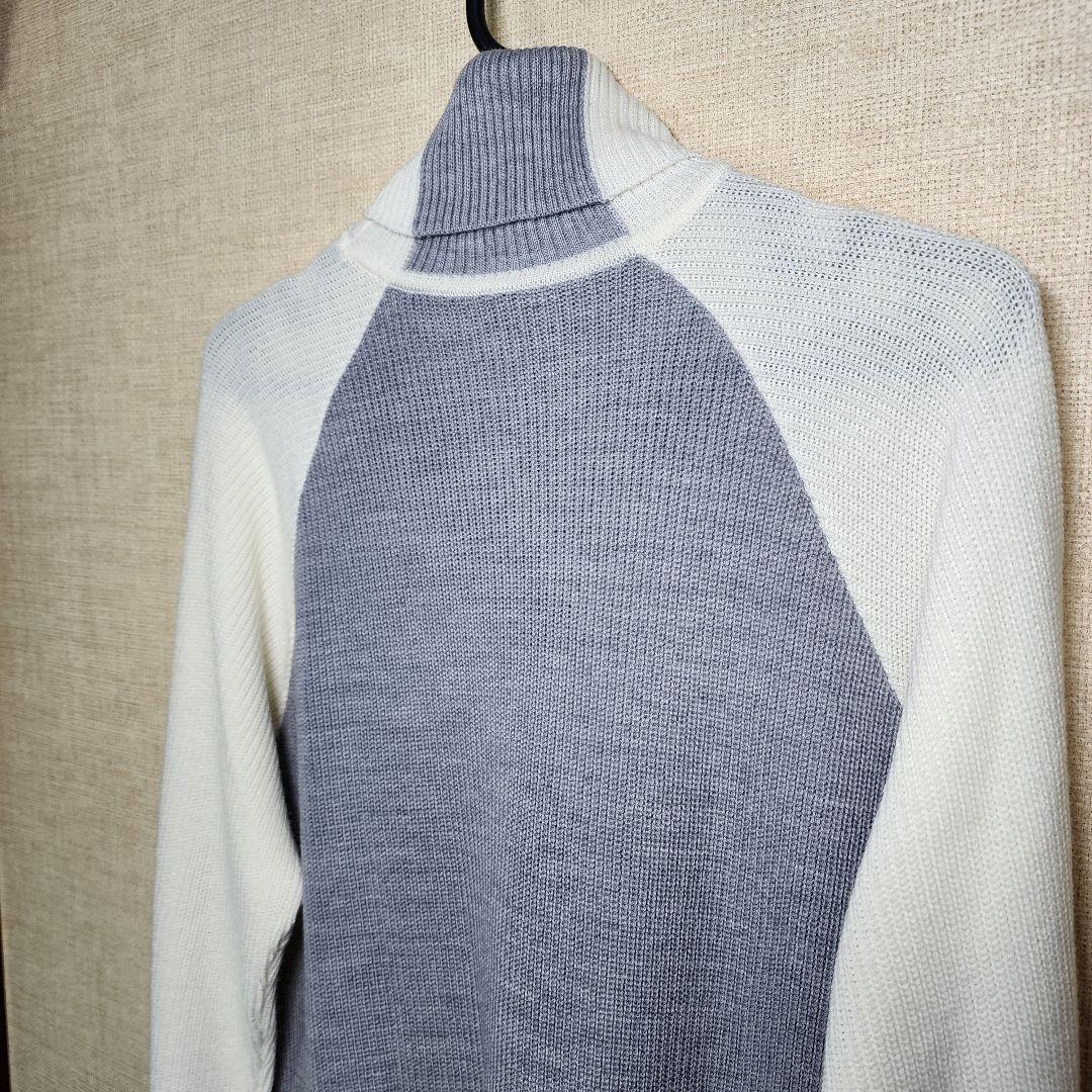 【極美品】マンシングウェア アーガイル ラグランタートルネック ニット Mサイズ