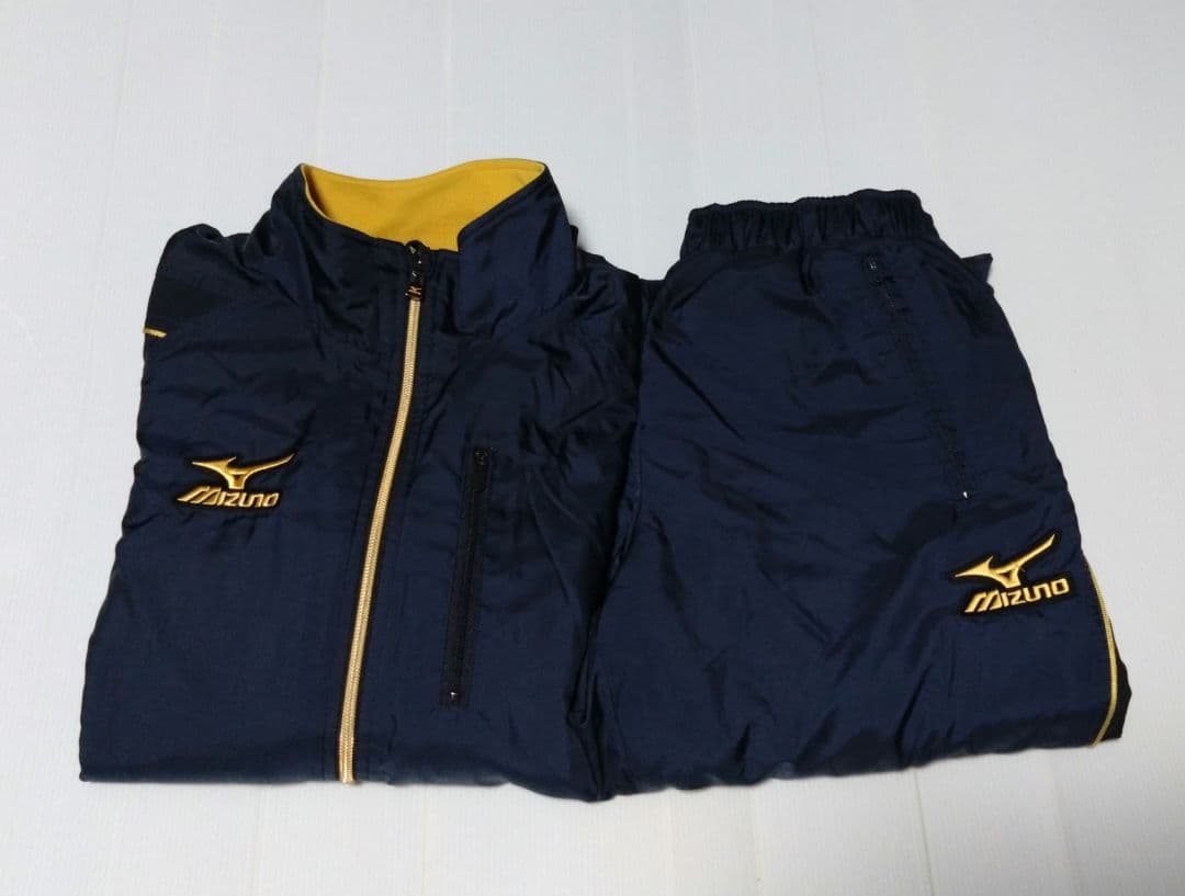 Mizuno pro／ウィンドブレーカー M ネイビー／ゴールド上下セット