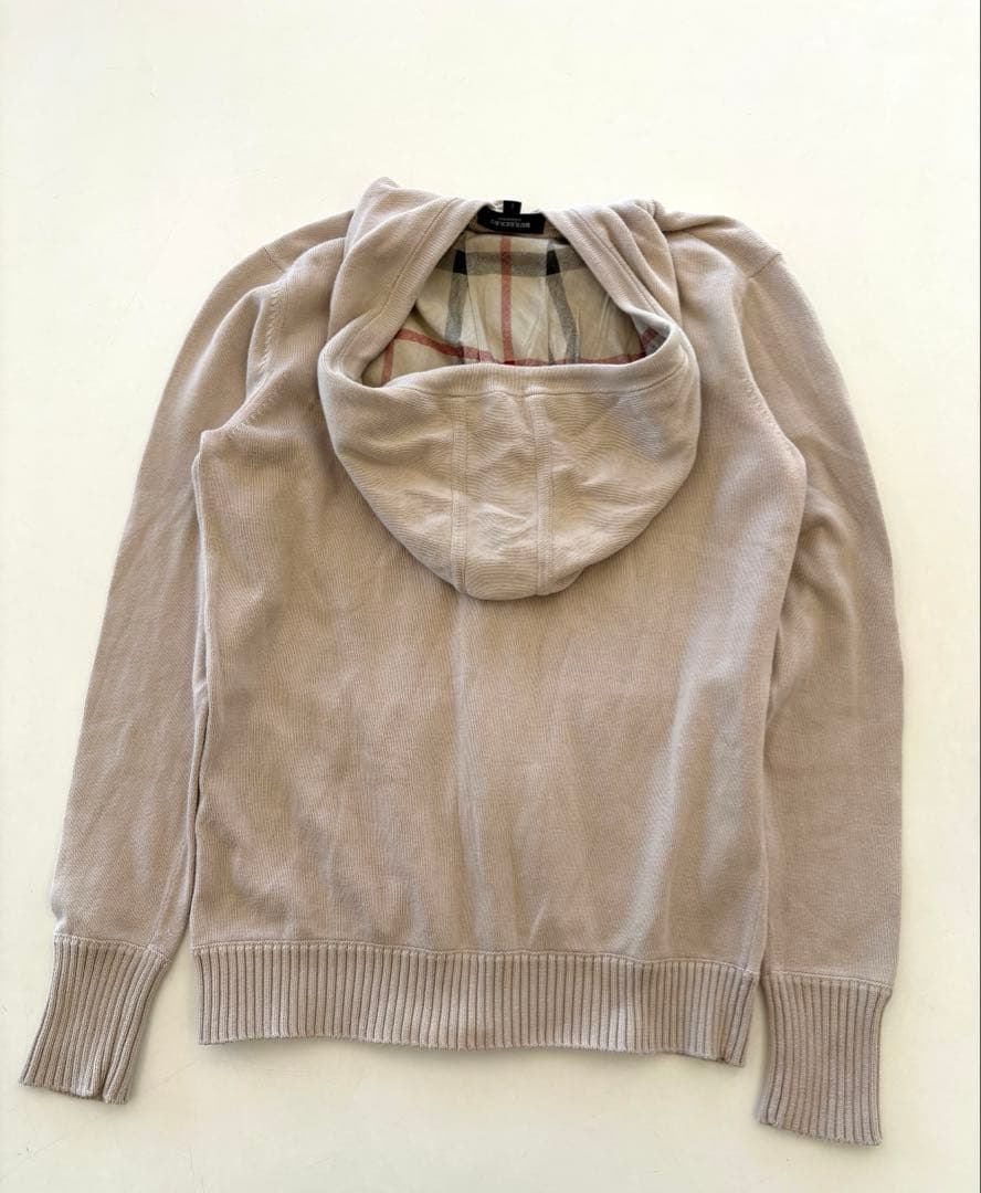 美品✨️バーバリーロンドン ニットパーカー ジップアップ ホースロゴ刺繍 Sサイズ
