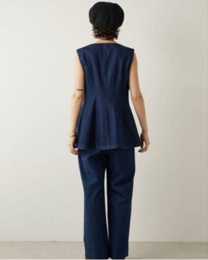 Whim Gazette デニムペプラムジレベ ストジップアップフリ-美品