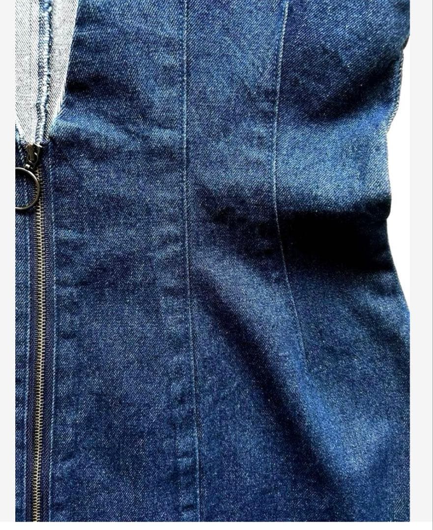 Whim Gazette デニムペプラムジレベ ストジップアップフリ-美品