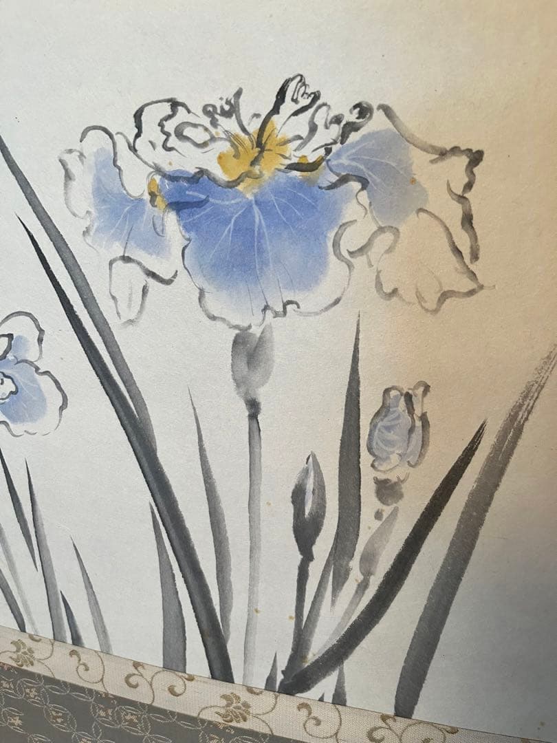 【Yoshi】掛軸 菖蒲 宮台玉英作 、山水 加藤鳳丈作