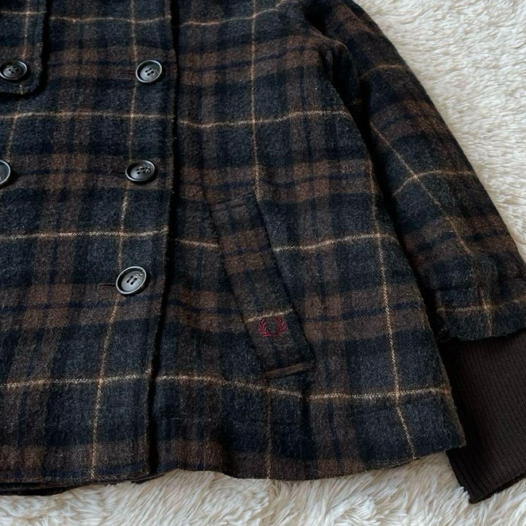 FRED PERRY ショートジャケット ウール混 ボリュームスリーブ