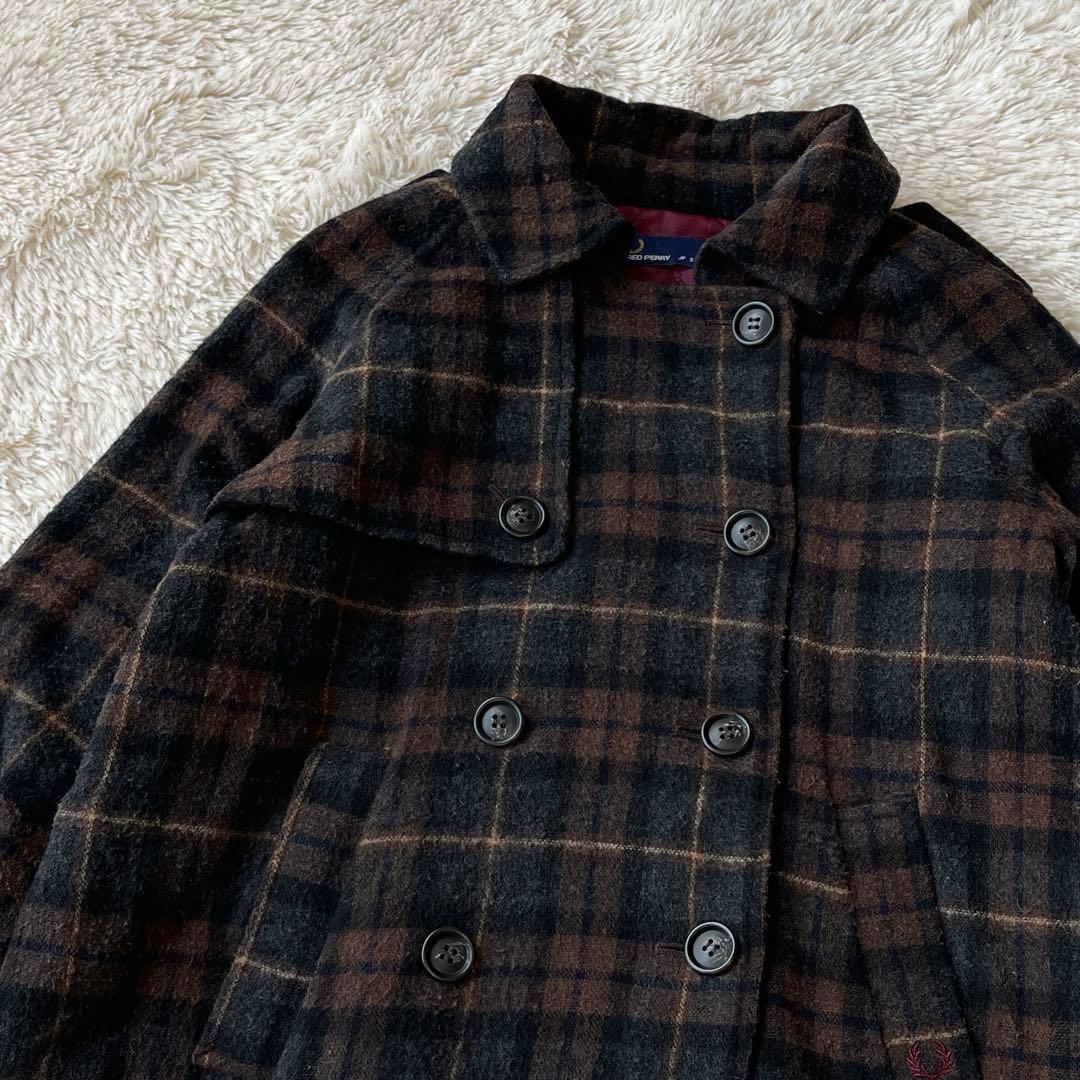 FRED PERRY ショートジャケット ウール混 ボリュームスリーブ