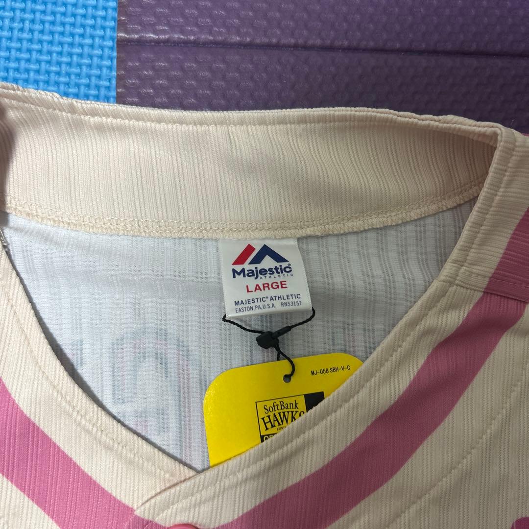 【新品未使用】ソフトバンクホークス柳田悠岐 ピンクリボンユニフォーム L