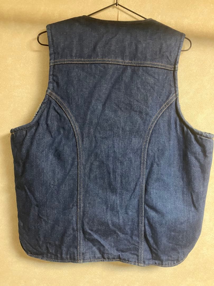 値下げ‼️80'wranglerデニムボアベスト L 筆記体黒タグUSA