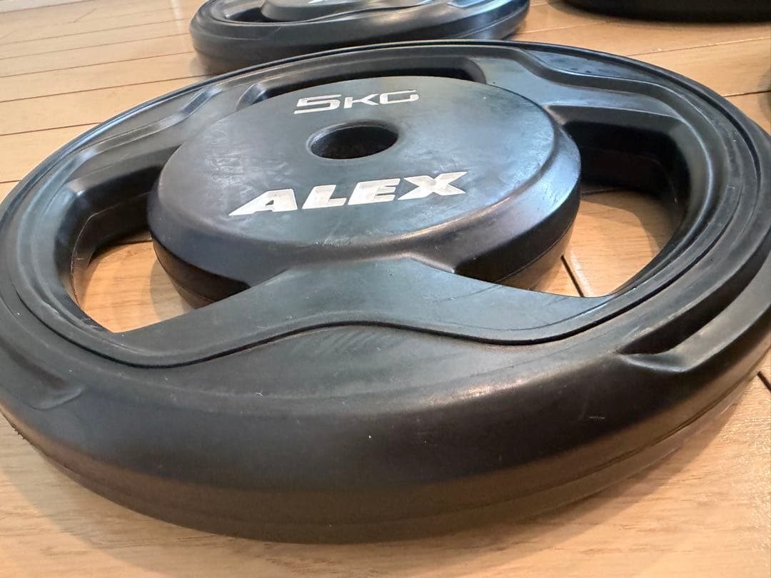 ALEX 28mmラバーダンベルプレート 5kg ×4