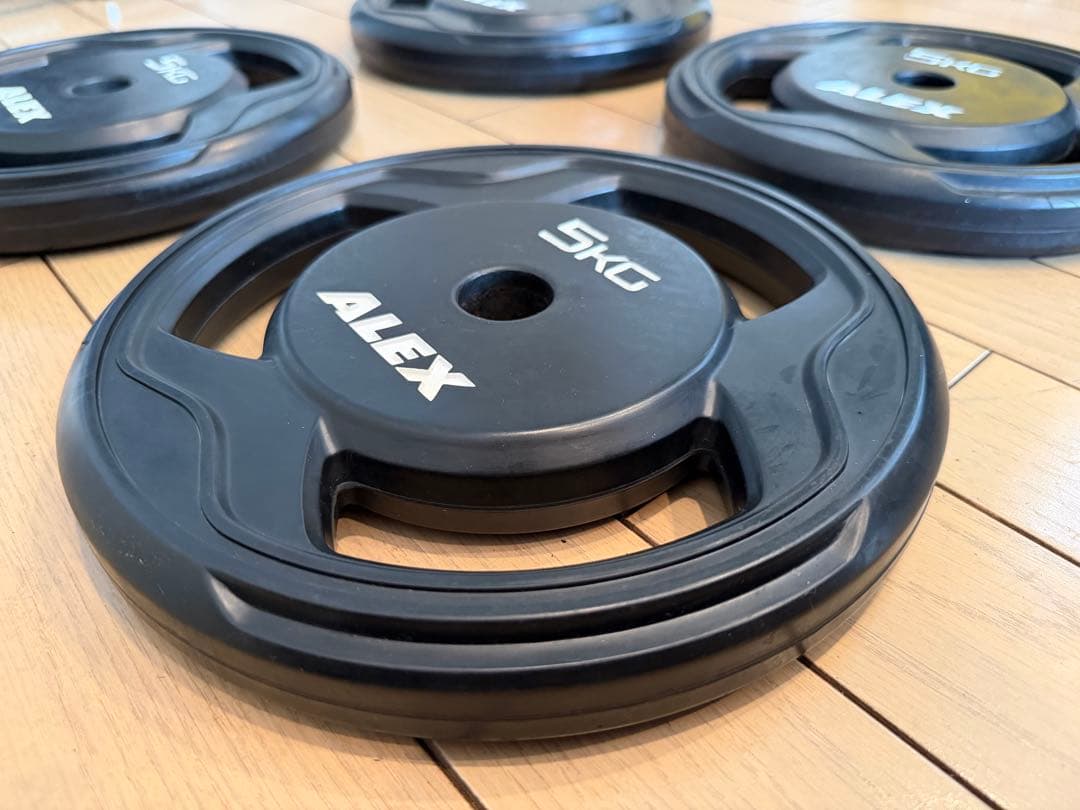 ALEX 28mmラバーダンベルプレート 5kg ×4