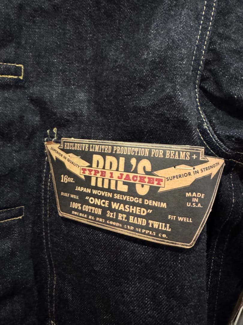 ジャケット・アウター 46 L RRL BEAMS PLUS TYPE 1 JACKET INDIGO