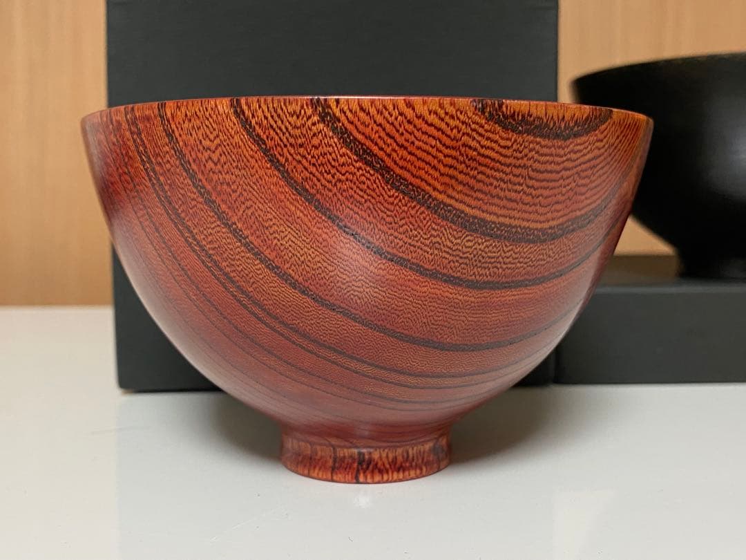 山中漆器 喜八工房 汁椀 （小） ペア 欅 天然木 飯椀 漆器 フリーボール