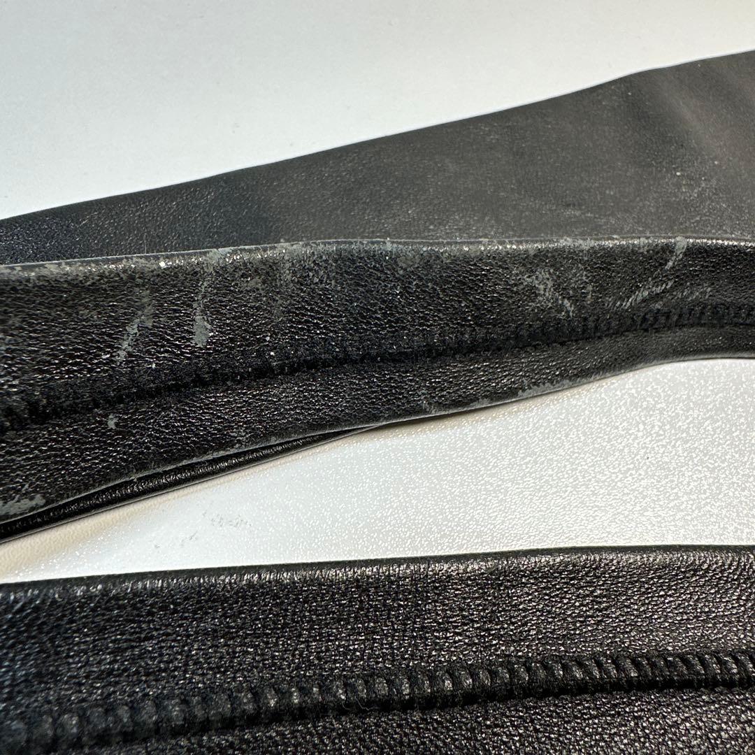 agnès b.homme PARIS アニエスベー レザー ネクタイ ブラック