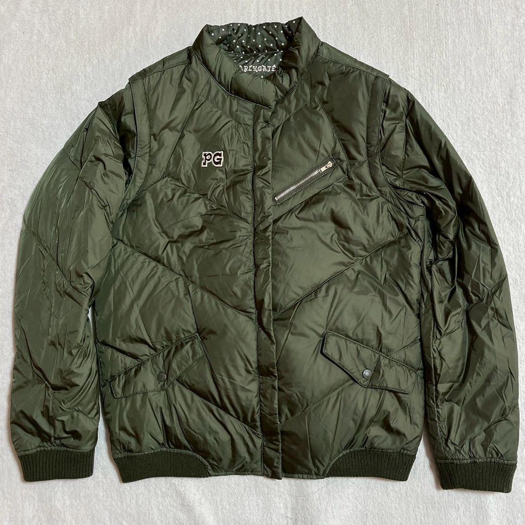 極美　パーリーゲイツ　リバーシブル　ダウン　ジャケット　ベスト　水玉　ドット　L