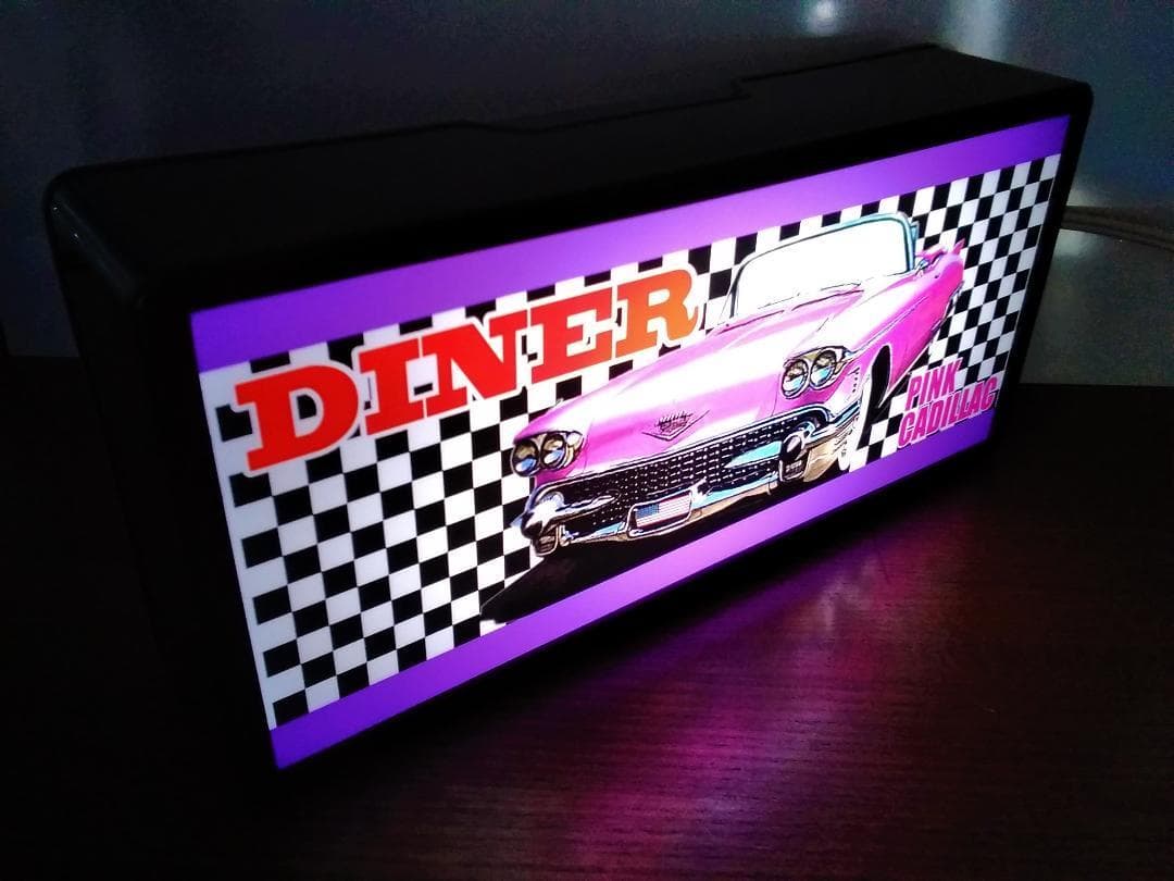 アメリカン ダイナー アメ車 旧車 ガレージ 看板 置物 雑貨 ライトBOX