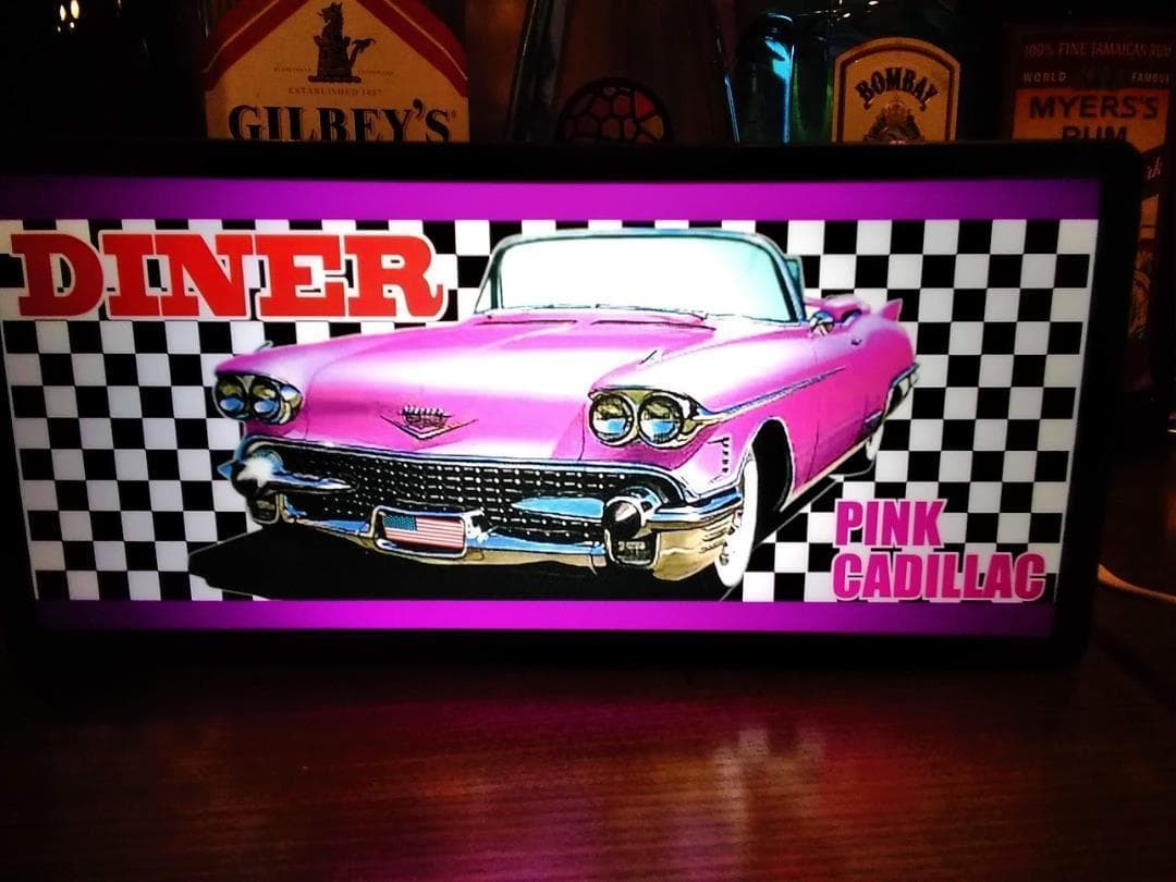 アメリカン ダイナー アメ車 旧車 ガレージ 看板 置物 雑貨 ライトBOX