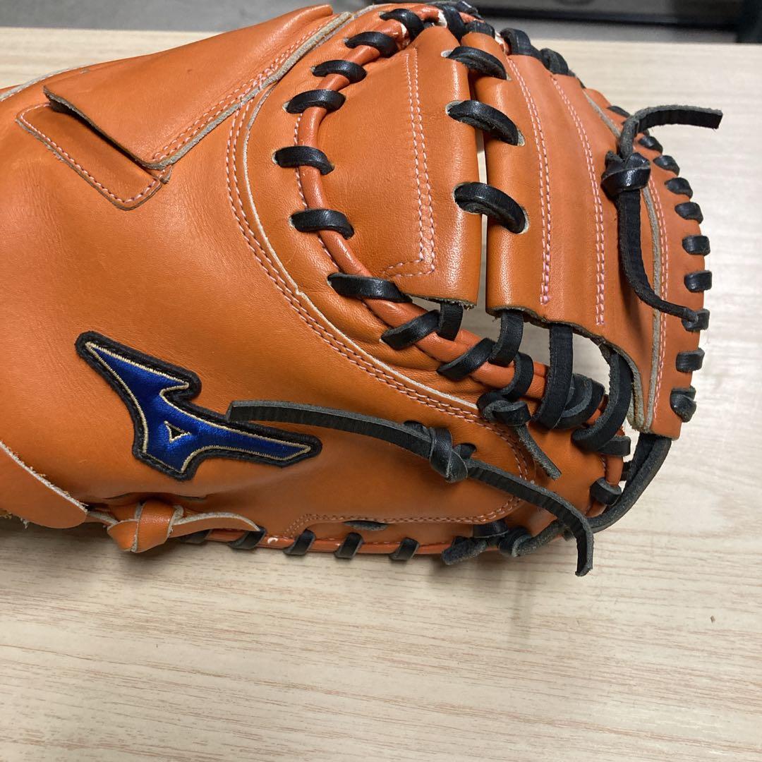 MIZUNOミズノ一般 軟式 捕手 野球 キャッチャーミット オレンジ
