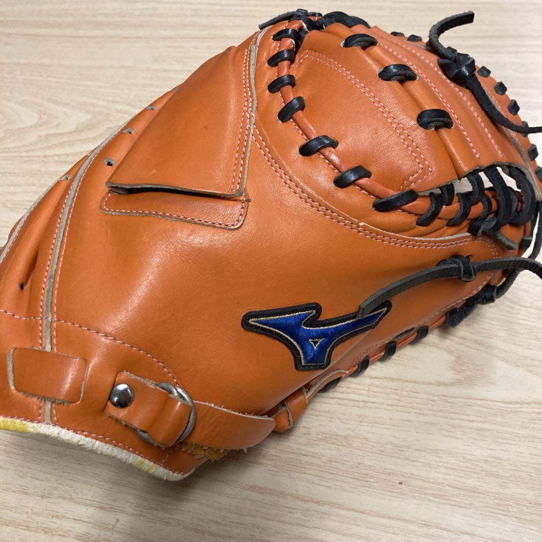 MIZUNOミズノ一般 軟式 捕手 野球 キャッチャーミット オレンジ
