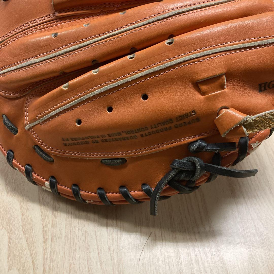 MIZUNOミズノ一般 軟式 捕手 野球 キャッチャーミット オレンジ