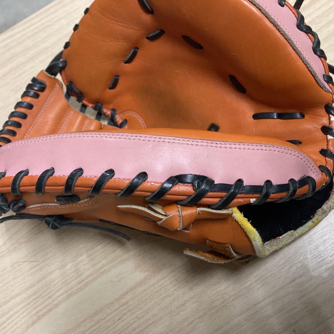 MIZUNOミズノ一般 軟式 捕手 野球 キャッチャーミット オレンジ