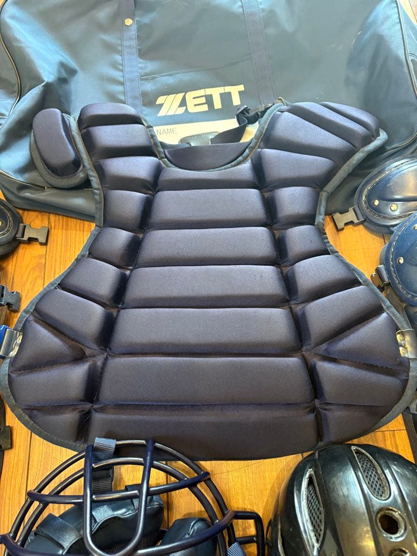 ZETT ゼット 硬式野球 キャッチャー防具 4点セット ネイビー