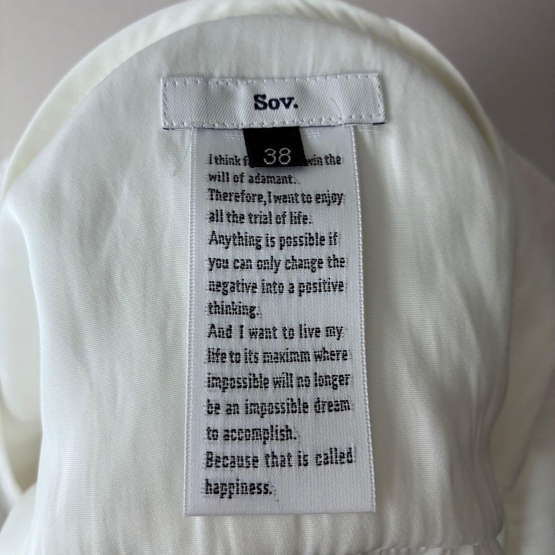 新品タグ付 sov. ソブ デザイントップス ブラウス リボン ホワイト 日本製