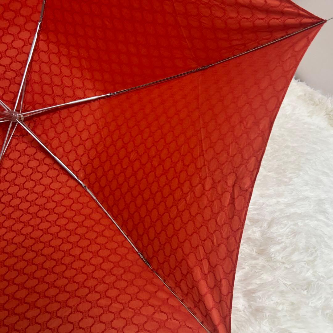 ✨未使用・タグ付き✨セリーヌ CELINE マカダム 総柄 折り畳み傘 ボルドー