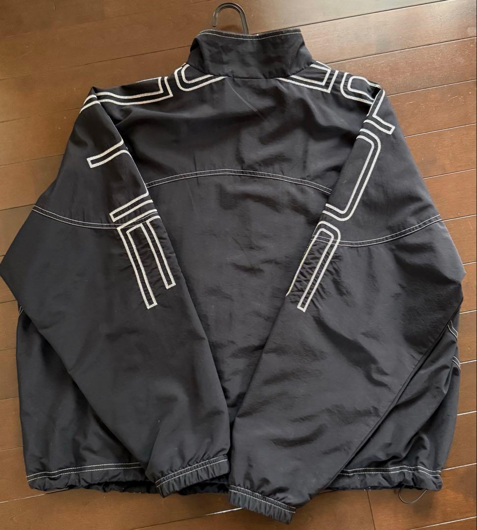 ジャケット・アウター Spellout Embroidered Track Jacket Black