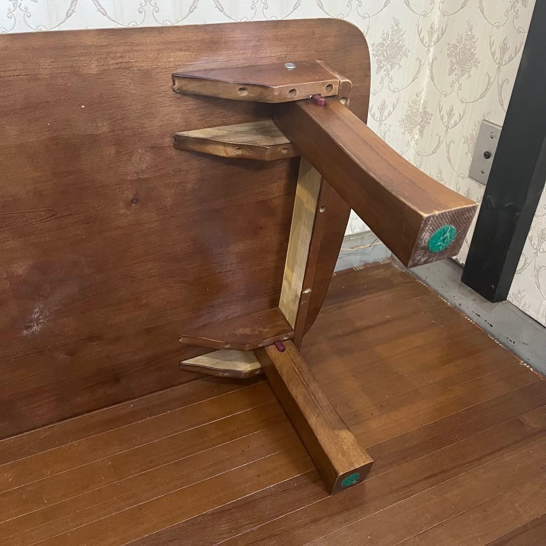 【アンティーク】木製 折り畳み 長方形 ローテーブル コーヒーテーブル 座卓