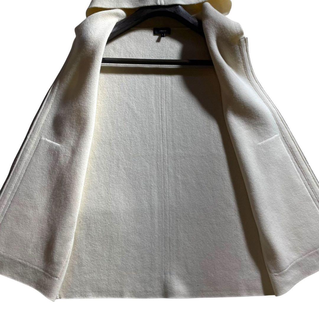美品】Theory セオリー カシミヤ混 フーデットベスト Lサイズ アイボリー